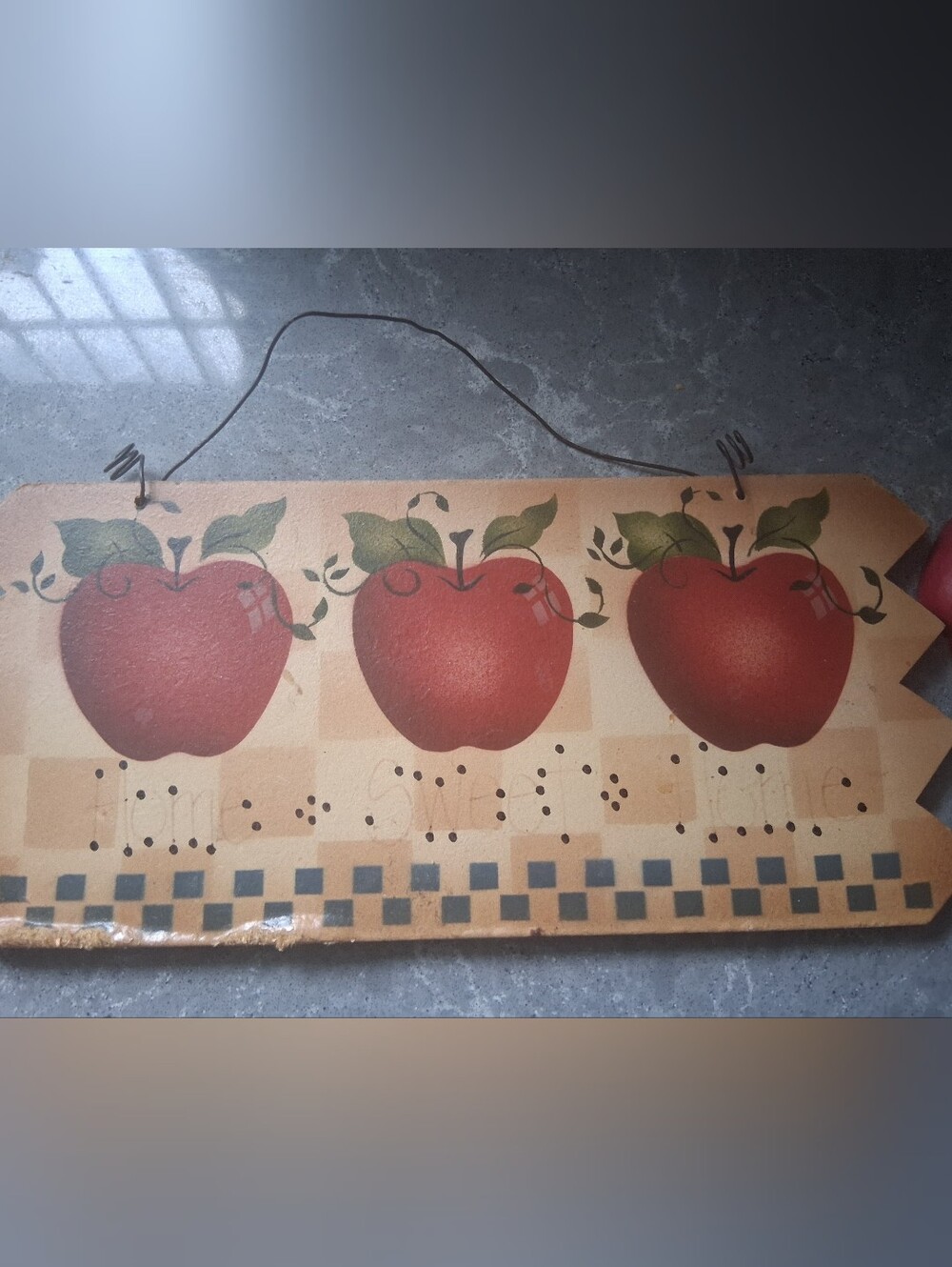 Rustic Red Apple Wall Hanging - Home Wall Decor